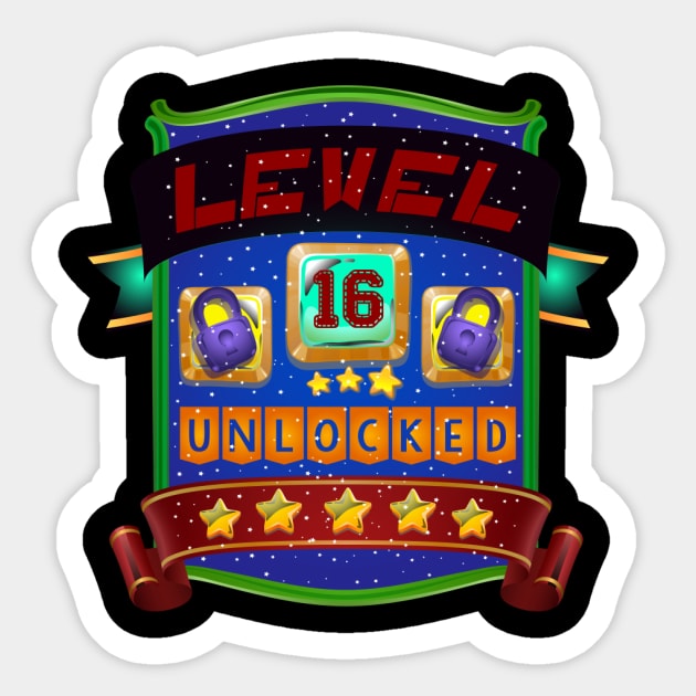 16th Birthday Sixteenth Birthday Gamer Sticker by fromherotozero